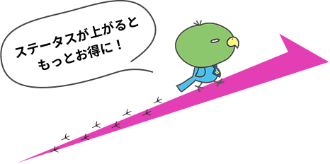 ステータスが上がるともっとお得に！